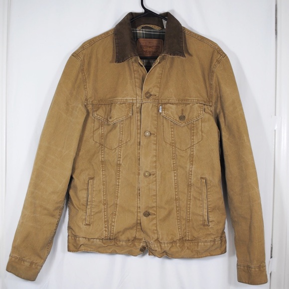 Levis Tan Demin Trucker Jacket Corduroy 